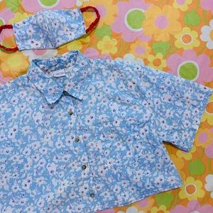 1990s Floral Crop & Button Up M/L